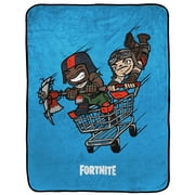 JAY FRANCO Fortnite Go Go Silk Touch Throw, 40 x 50, Microfiber, Blue, Epic Games, Gaming Bedding