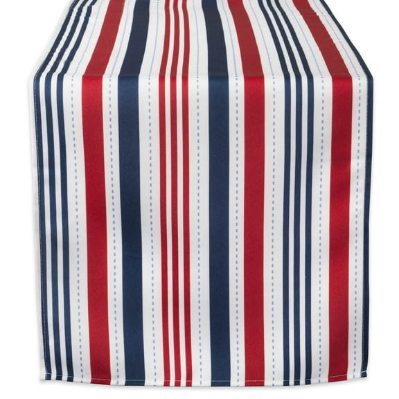 PATRIOTIC STRIPE OUTDOOR TABLE RUNNER 14x108