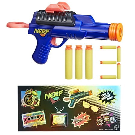 Nerf Sharp92 Retro Dart Blaster, 3 Suction Tip Darts, Sticker Sheet, for Kids Ages 8 