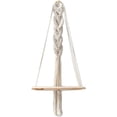 thumbnail image 1 of Estante de madera colgante de pared de macramé, soporte de planta de tapiz de decoración de pared Boho, colgante de pared de borla de estilo nórdico decorativo hecho a mano, 1 of 8