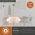 thumbnail image 6 of VAXCEL Brentwood 5-Light Gold Mid-Century Modern Drum Pendant White Fabric Shade, 6 of 12