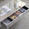 thumbnail image 5 of Ktaxon Mirrored LED Coffee Table with 3 Drawers, Rectangle Mirror Cocktail Table, Gorgeous Modern Tea Table, for Living Room, Silver, 5 of 14