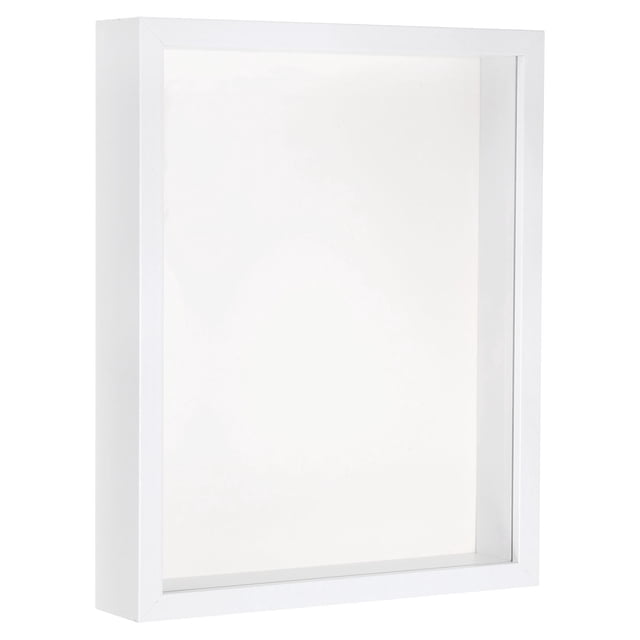 Unique Bargains 8x12 Shadow Box Frame Wooden Dried Flower Photo Frame Floating Photo Frame White