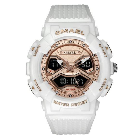 SMAEL Digital Quartz Movement Dual Display Wristwatches for Mens LED Electronic Wristwatch Male Sports Stopwatches Alarm Watch