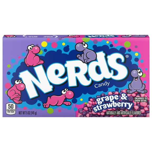 NERDS Candy, Grape and Strawberry, 5 oz Theater Box