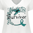 thumbnail image 4 of Inktastic Ovarian Cancer Survivor- butterfly ribbon Women's Plus Size V-Neck T-Shirt, 4 of 5