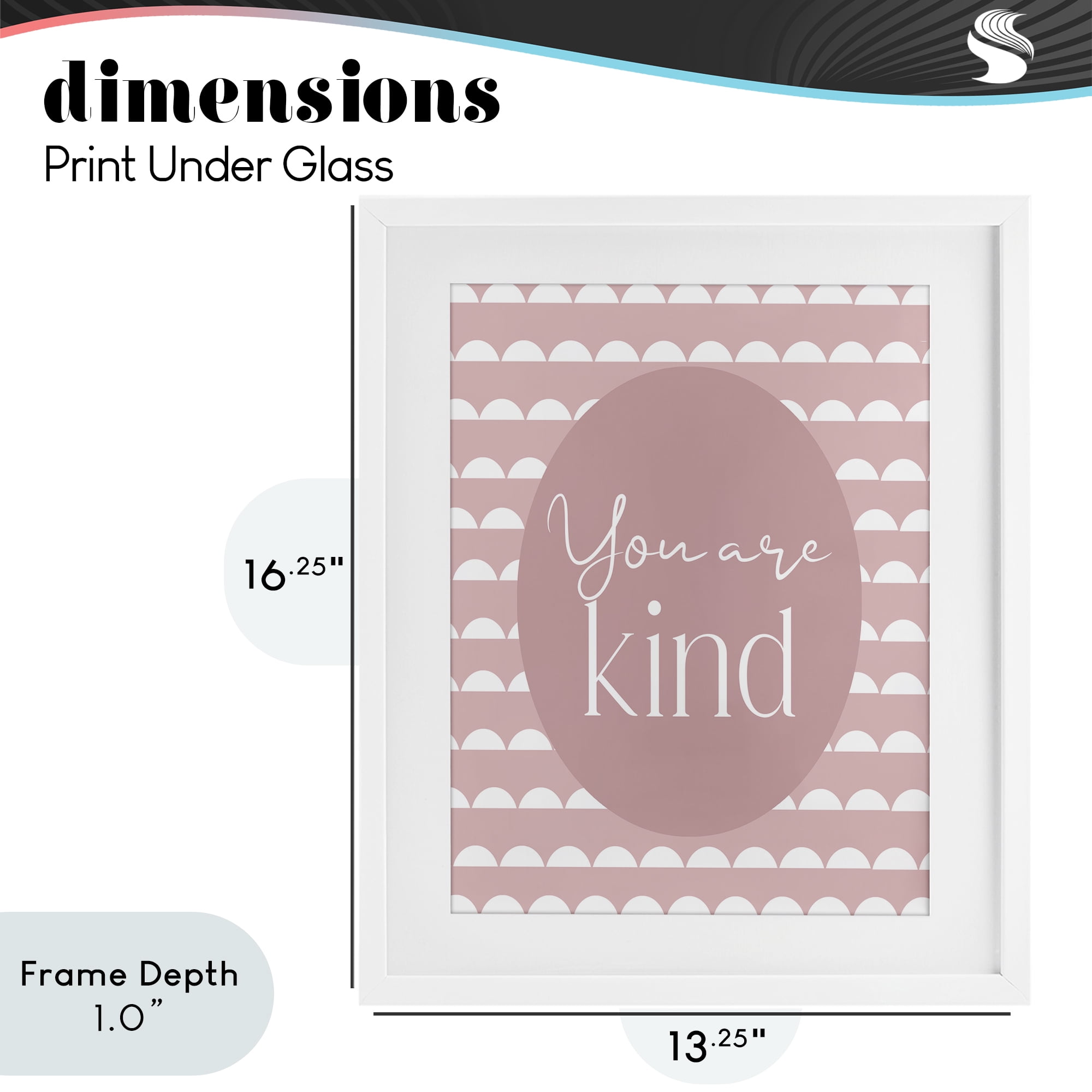 Stupell Industries You Are Kind Blush Pink White Framed Print Under Glass, design by Christine Simpson Art