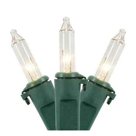 450-Count Clear Mini Christmas Lights 93ft Green Wire