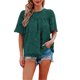 thumbnail image 2 of VISgogo, camisetas de gasa de verano para mujer, camisetas de manga corta acampanadas informales holgadas de encaje de Color sólido, ropa de calle para el día a día VISgogo  moda, 2 of 4