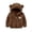 Dark Brown, variant on 6M-3T Baby Boys Girls Winter Warm Fleece Sweatshirt Cartoon Hooded Coats Jackets Toddler Long Sleeve Zipper Coats Top Outerwear