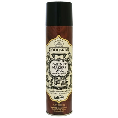 Goddard's Cabinet Makers Wax Spray, Wood Furniture Polish, Conditioner and Dust Cleaner with Bees Wax and Lemon Oil, Shine & Stain Protection, 12 oz