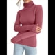 thumbnail image 1 of Suéteres Acanalados para Mujer, Lindos Suéteres de Punto de Cuello Alto, Ajustados y Cálidos Rojo Ladrillo un Tamaño, 1 of 9