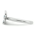 thumbnail image 3 of 925 Sterling Silver Blue Topaz Flower Stackable Ring Leaf Birthstone December Gemstone, 3 of 8