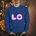 thumbnail image 2 of WREESH Couple Sweatshirts Matching Love - Lo Ve - Valentines Sweatshirts Crewneck Pullover Tops Anniversary Wedding Gifts for Him and Her Blue, 2 of 5
