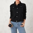 thumbnail image 6 of Women's Denim Jackets Fashion Casual Long Sleeve Solid Color Coat Button Down with Pocket Slim Fit Jean Cardigan Autumn Winter, 6 of 9