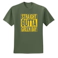 thumbnail image 2 of Straight Outta Green Bay GB Fan | Fantasy Football | Mens Sports Graphic T-Shirt, Military Green, Small, 2 of 4