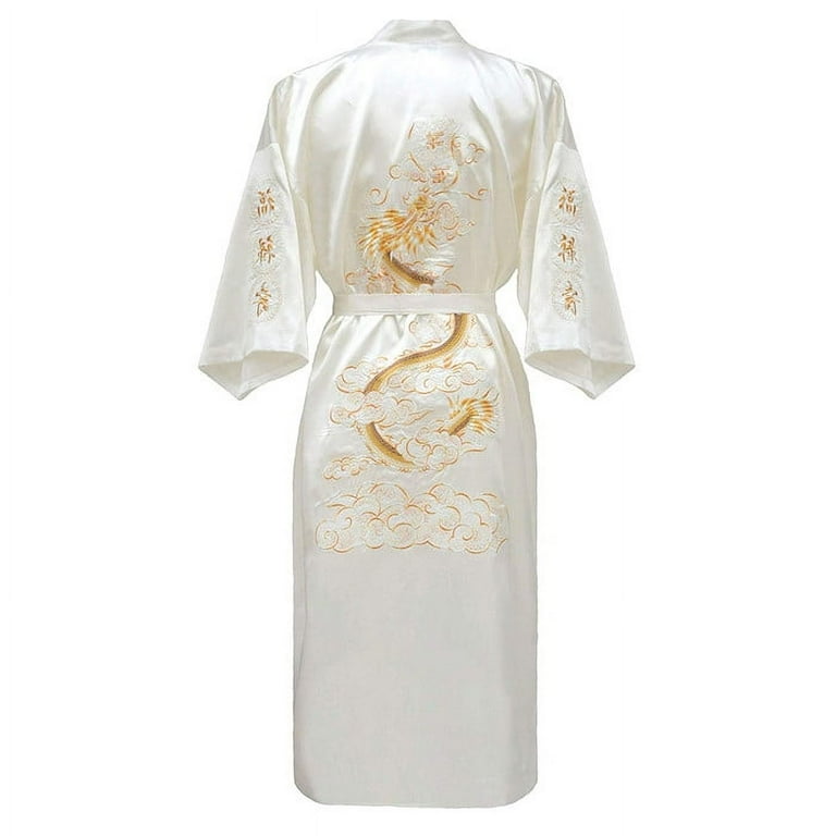 Dragon Kimono Bathrobe for Women, Chinese Style, Embroidery Robe, Sexy Gown,  Casual Loose Nightwear, New Long Home Clothing (Royal Blue,S) - Walmart.com