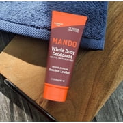 Mando Whole Body Deodorant for Men - Invisible Cream - Aluminum Free - Bourbon Leather - 2.2oz