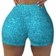 thumbnail image 2 of Fotbe Blue Glitter Shorts Sin Costuras – Shorts Deportivos de Cintura Alta para Mujer, Elásticos para Gimnasio, Yoga, Running o Ciclismo-Small, 2 of 8