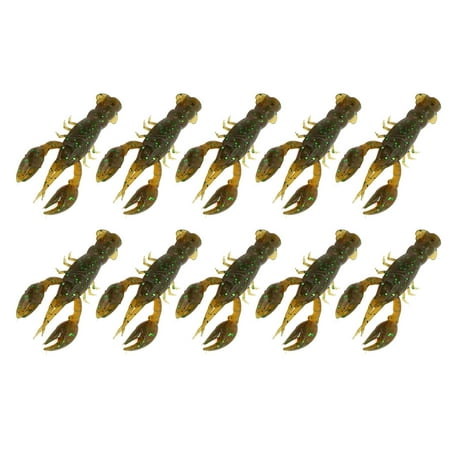 10pcs Soft Fishing Lure Crawdad Soft Bait Artificial Silicone Soft Bait Elastic Flexible Soft Fishing Lure Reusable for Bass Fishing Outdoor Fishing (A pack of ten)