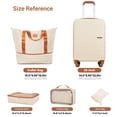 thumbnail image 2 of Smicure Carry On Luggage Set 5 Piece with Spinner Wheel, Hardside Lightweight Suitcase with Duffel Bag and Travel Essentials, Beige, 2 of 8