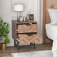 thumbnail image 3 of OxyLife Mid-Century Nightstand with 2 Drawers, Wooden End Table, 24 x 18.9 x 15.7 Inches, 3 of 8