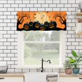 thumbnail image 4 of Halloween Fall Kitchen Decor Curtains, Pumpkins/Bats/Dryad Printed Short Tier Curtains for Kitchen Cafe Small Half Window Curtains for Bathroom, 54 X 18 Inch, 4 of 6