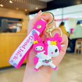 thumbnail image 1 of LLavero de dibujos animados Sanrio Kuromi My Melody Hello Kitty Riding a unicorn, serie de coche, muñeca, mochila, colgante, juguete para niños, regalo YAOSANBAO BAO unisex, 1 of 2