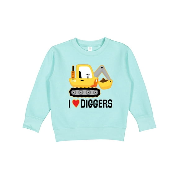 Inktastic Construction Truck I Love Diggers Toddler Sweatshirt