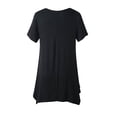 thumbnail image 4 of Plus Size Tops Women Casual Short Sleeve Blouse Asymmetrical Hem Round Neck Comfortable Fit Summer Fall Everyday Wear Solid Color Tee Shirt, 4 of 4