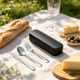 thumbnail image 6 of Stainless Steel Travel Cutlery Set Reusable Flatware With Portable Storage Case For Office Lunch Camping Black, 6 of 6