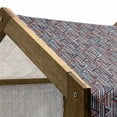 thumbnail image 4 of Tribal Pet House, Striped Abstract Pattern with Creative Triangles Art, Outdoor & Indoor Portable Dog Kennel with Pillow and Cover, 5 Sizes, Cinnamon Black Teal, by Ambesonne, 4 of 4