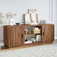 thumbnail image 4 of LEFHDA 60-inch Mid Century Modern TV Stand with Fluted Design & 2 Storage Cabinets, Entertainment Center for TVs up to 75" with Adjustable Shelf and Cable Management, 4 of 9