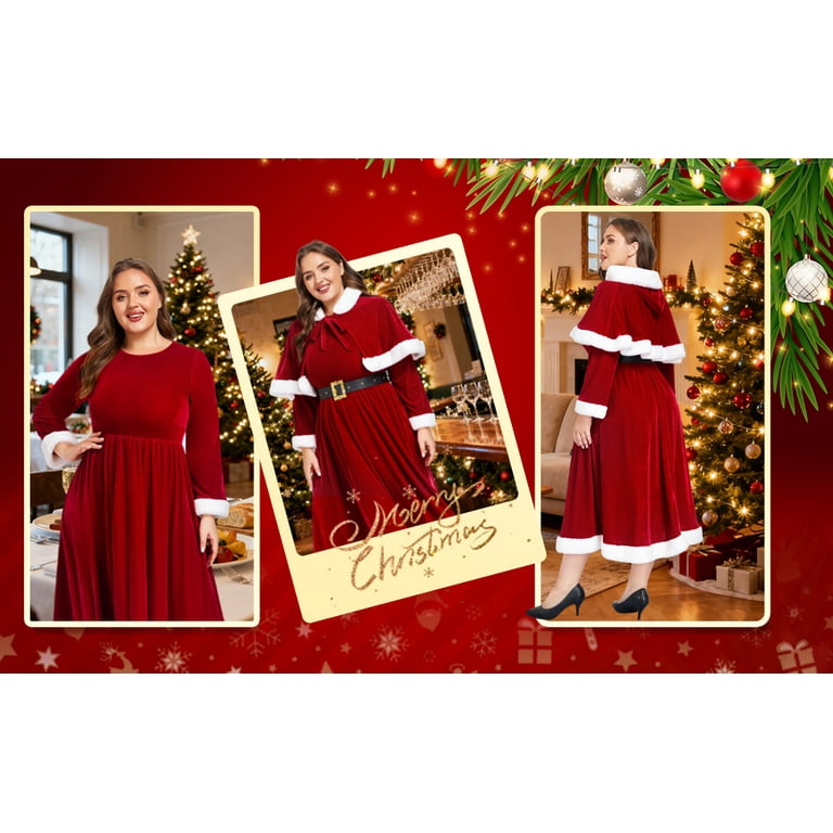 plus size christmas santa dress Rosegal Plus Size Christmas Santa Claus Snowflake Stripes Print Cinched Dress Plus Size,Black,Xxs,Casual,Spring,Summer,A-Line,Natural Waisted,Short
