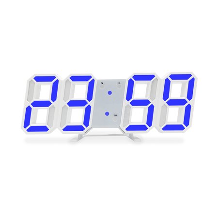 July Memor 3D LED Digital Clock Date Time Wall Table Clock (White Shell