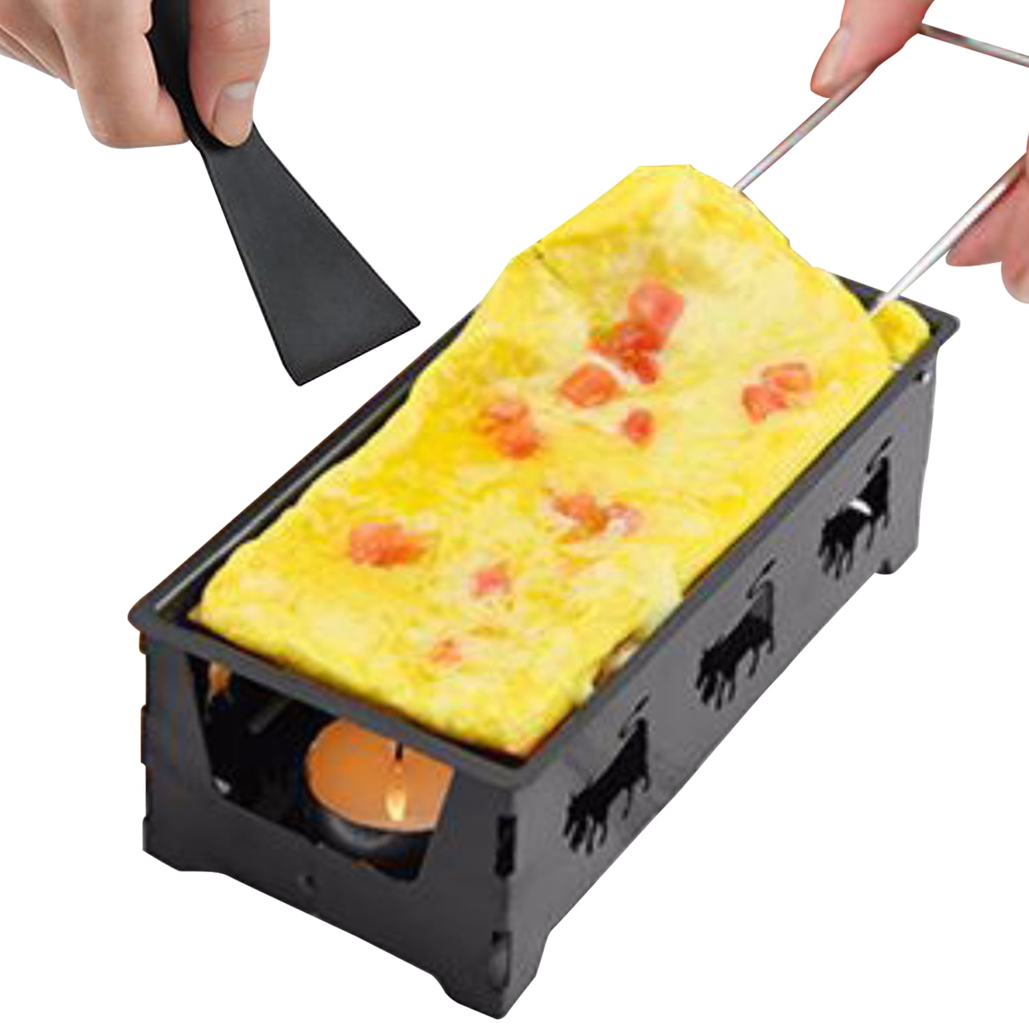 Non-Stick Raclette Grill Set Cheese Melter Pan Spatula Foldable Handle Cheese Raclette Carbon Steel Gadgets Walmart.com