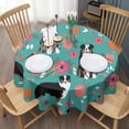 thumbnail image 3 of Australian Shepherd Pioneer Flower Round Tablecloth 60"x60",Wrinkle Wipeable Table Cloth for Kitchen Dining Room Picnic Patio Party, 3 of 6