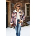 thumbnail image 4 of Zeagoo Flannel Jacket Fleece Lined Jacket Women Plaid Shacket Button Down Shirts Casual Fall Winter Outwear, 4 of 6