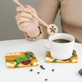 thumbnail image 6 of Balery 4 Pcs Cool Dinosaur Playing Guitarleather Coasters Set, Drink Table Cup Coasters For Living Room Kitchen Coffee Decor, 6 of 9