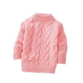 thumbnail image 6 of WQNVRNR Girls Fall Winter Sweater Soft Loose Mock Neck Long Sleeve Cable Knit Knit Pullover Pink 6 Years, 6 of 7