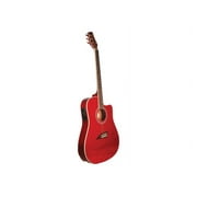 Kona K2TRD - Guitar - acoustic-electric - dreadnought cutaway - top: laminated spruce - back: nato - transparent red