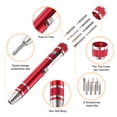 thumbnail image 4 of Uxcell 8 in 1 Mini Pocket Pen Screwdriver Set Small Magnetic Screw Driver with Phillips and Flat Head Bits, Red, 4 of 6