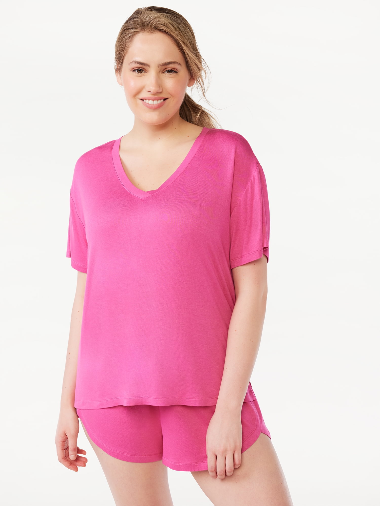 Joyspun Women's V-Neck Sleep T-Shirt, Sizes S to 3X - Walmart.com
