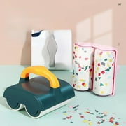 Portable tearable handle double roller brush sticky dust removal paper sticky hair removal device for household clothes