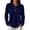 Navy, variant on Long Sleeve Polo Shirts for Women Golf Shirt Button-Down Collar Work Blouse Side Slits Casual Tops Army Green L 1 Pcs