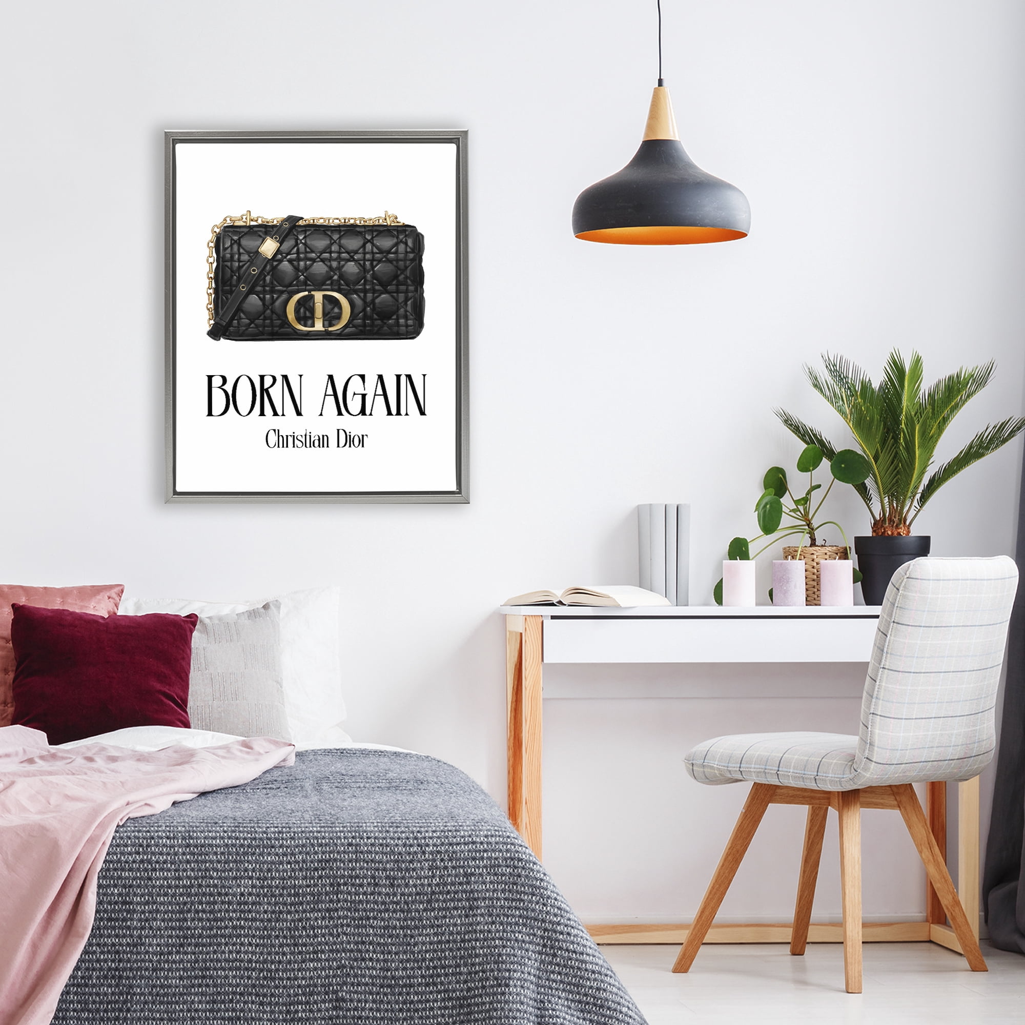 Stupell Industries Born Again Christian Bag Gray Framed Floater Canvas Wall Art, design by Ziwei Li