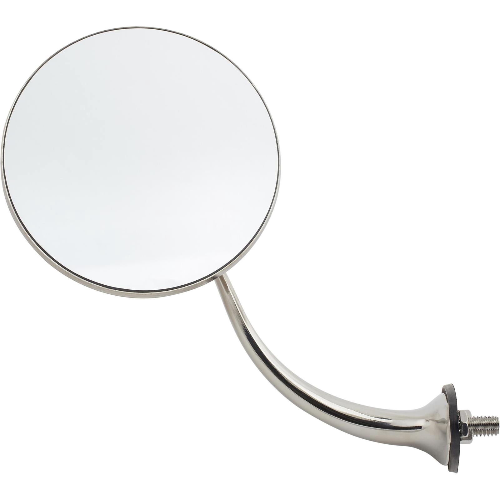 Swan Neck Stainless Driver Side Door Rear View Mirror, 4 Inch