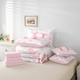 thumbnail image 5 of Initial Letter H 7 Pieces Bedding Set Twin,Princess Style Pink Bowknot Girly Romantic Bed in a Bag ,Dreamy Bow Love Hearts Kawaii Pink Comforter Set with Sheets,Pillow Covers, 5 of 6