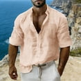 thumbnail image 4 of Yaoyar Mens Linen Shirts Casual Long Sleeve Hippie Yoga Tops Lightweight Summer Beach T-Shirt, 4 of 6