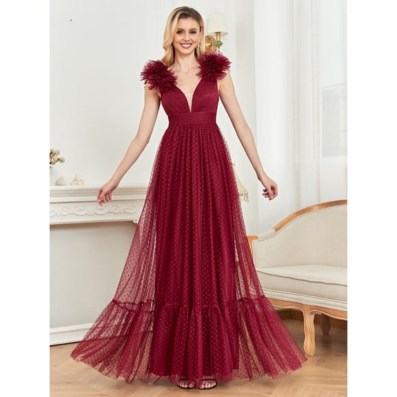 Wedding Dress Wedding Guest Dresses for Women Long Dress Sleeveless V-neck A-line Slim Fishtail Bridesmaid Dinner Evening Dress for Women